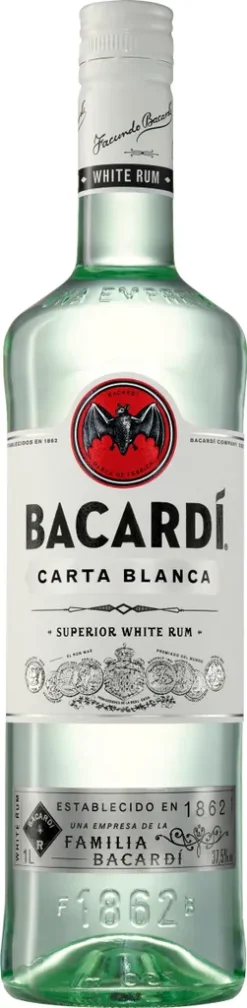 Bacardi Carta Blanca Rum | 37,5 % Vol | 1,0 L