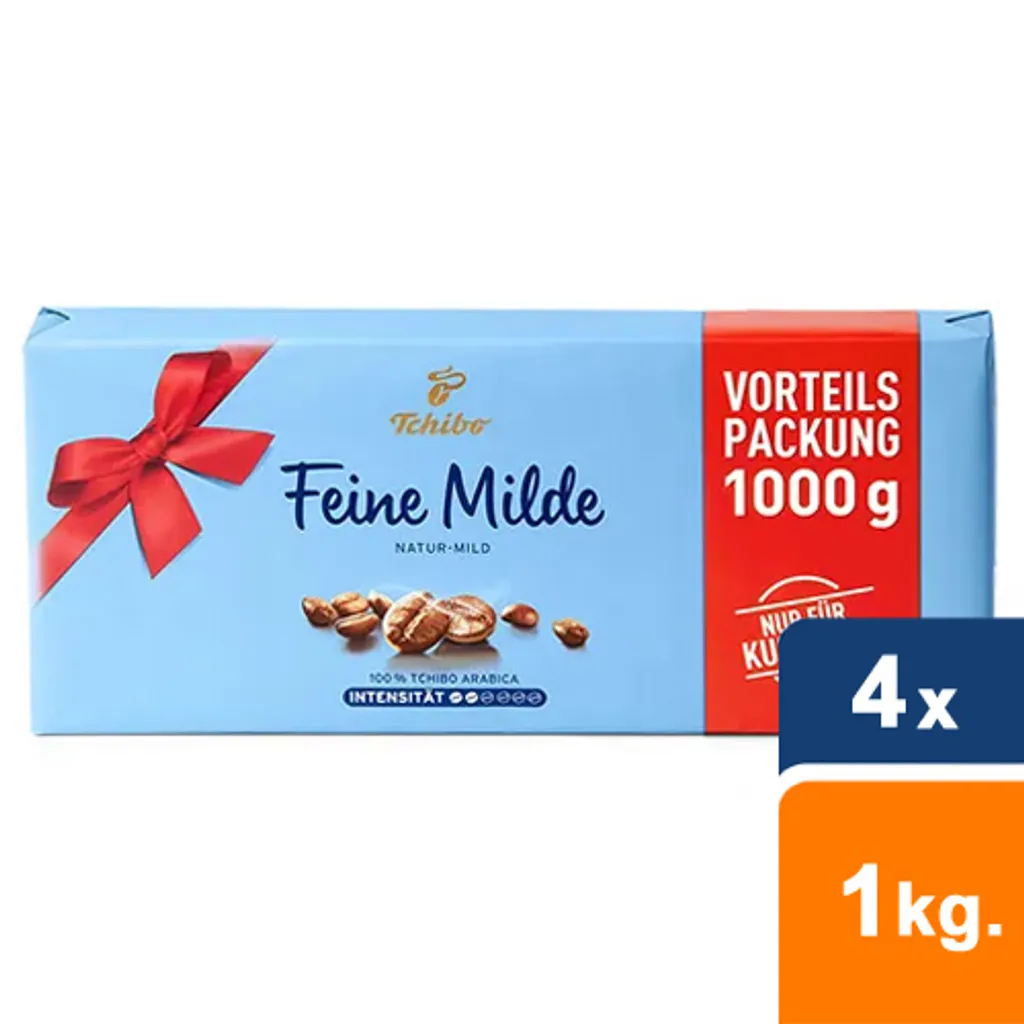 Tchibo - Feine Milde Gemahlener Kaffee Vorteilspackung - 4x 1 Kg 4 Tchibo - Feine Milde Gemahlener Kaffee Vorteilspackung - 4x 1 Kg – Bild 2