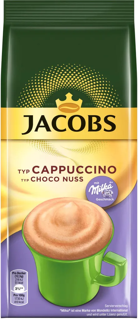JACOBS Löskaffee Typ Cappuccino 8 X Choco Nuss + 8 X Choco Vanille 2 JACOBS Löskaffee Typ Cappuccino 8 X Choco Nuss + 8 X Choco Vanille