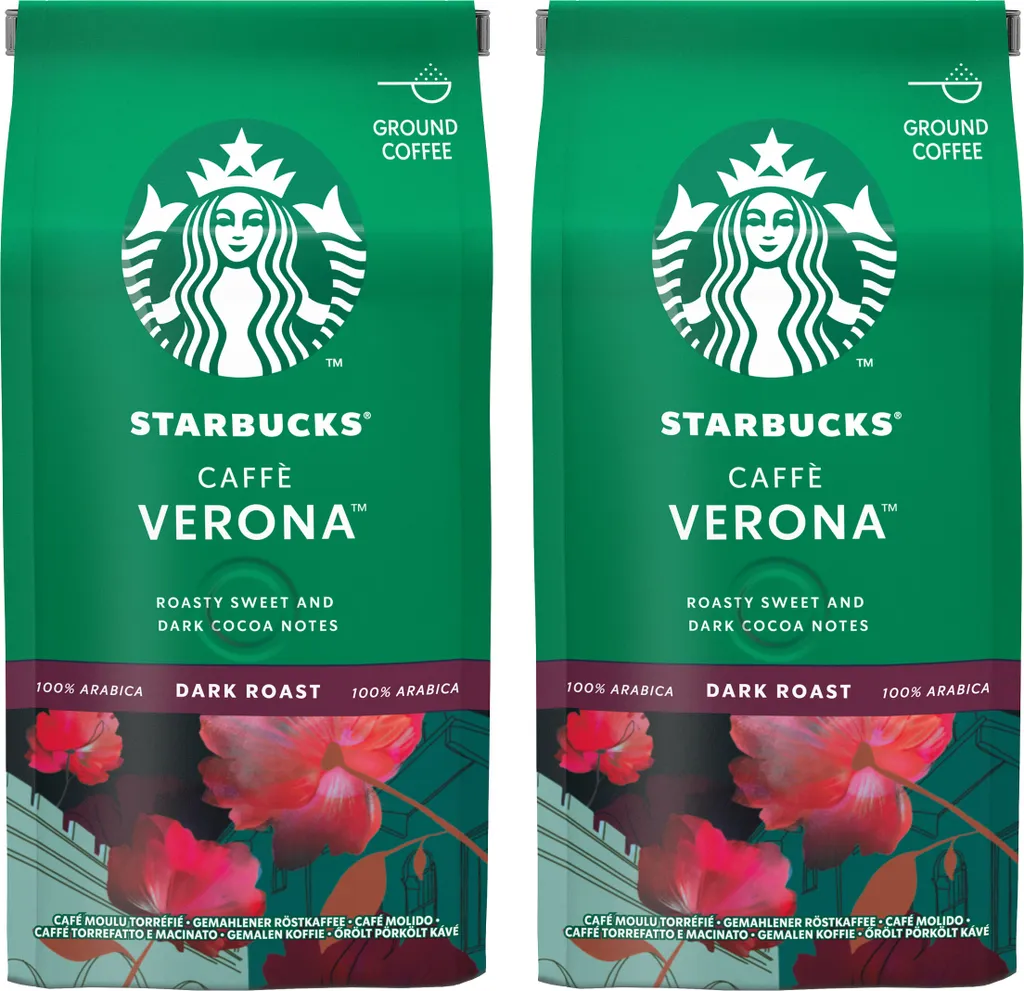 Nestlé® Starbucks Caffè Verona Kaffee, 2er Set, Dark Roast, Röstkaffee, Röstig Süß, Gemahlen, 2 X 200 G 3 Nestlé® Starbucks Caffè Verona Kaffee, 2er Set, Dark Roast, Röstkaffee, Röstig Süß, Gemahlen, 2 X 200 G