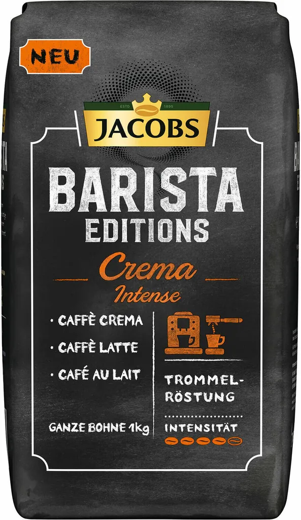 JACOBS Kaffeebohnen Barista Editions Crema Intense 2 X 1kg Ganze Kaffee Bohnen 4 JACOBS Kaffeebohnen Barista Editions Crema Intense 2 X 1kg Ganze Kaffee Bohnen – Bild 2