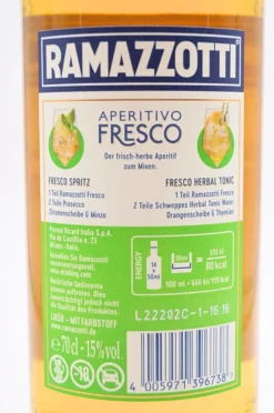 Ramazzotti Aperitivo Fresco "SPECIALITA DELLA DITTA" Alc. 15% Vol. 0,7L 11 Ramazzotti Aperitivo Fresco "SPECIALITA DELLA DITTA" Alc. 15% Vol. 0,7L -Drink World Store 2176bb3da2ebf8e41e494182cf4fe625