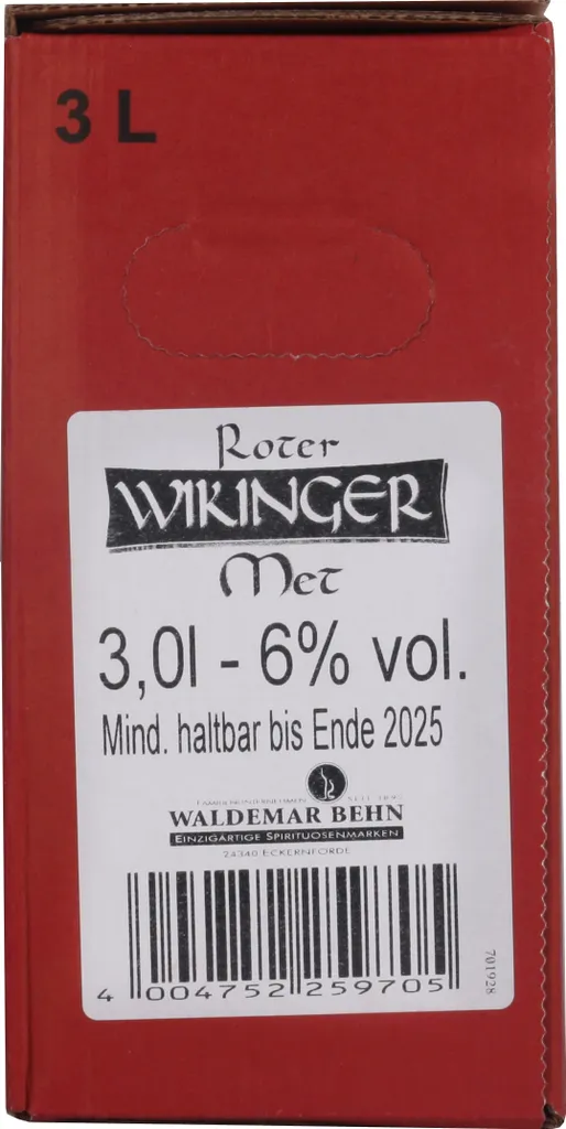 Roter Wikinger Met Mit Kirschsaft 6% Vol.Alk. 3,0 L 5 Roter Wikinger Met Mit Kirschsaft 6% Vol.Alk. 3,0 L – Bild 3