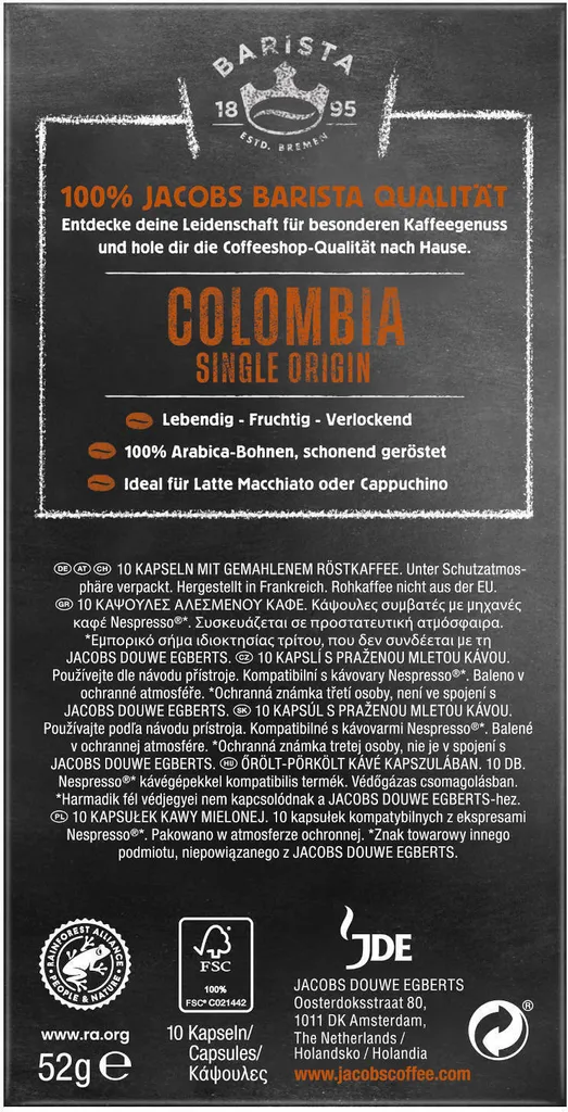 JACOBS Kapseln Barista Editions Colombia Origin 9 10 X 10 Nespresso®* Kompatibel 5 JACOBS Kapseln Barista Editions Colombia Origin 9 10 X 10 Nespresso®* Kompatibel – Bild 3