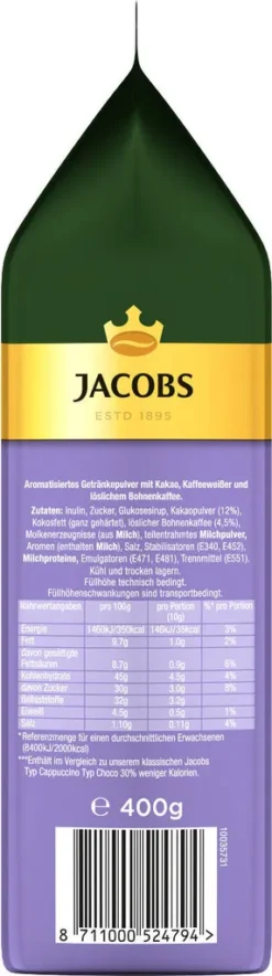 JACOBS Typ Cappuccino Choco So Leicht Mit Milka Geschmack 12 Beutel - 12 X 400g 12 JACOBS Typ Cappuccino Choco So Leicht Mit Milka Geschmack 12 Beutel - 12 X 400g -Drink World Store 24a1e3819bda8ebda318a456855ae209