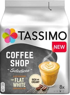 Tassimo Coffee Shop Selection Flat White, 16 Kapseln / 8 Portionen, Kaffeekapseln
