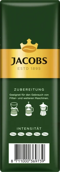 Jacobs Filterkaffee Krönung Kräftig | Gemahlen | 500g -Drink World Store 2b7bd8568b6f3ecbf68f13b0f946dc59