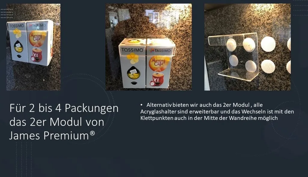 Milka Kakaogetränk + Wandhalter Für 2 Tassimo-Karton Einfache Montage Und Einfache Entnahme 4 Milka Kakaogetränk + Wandhalter Für 2 Tassimo-Karton Einfache Montage Und Einfache Entnahme – Bild 2