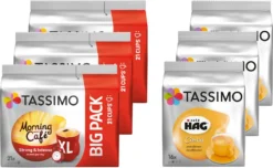 TASSIMO Kapseln Day-Night-Paket 3 Morning Café XL + 3 Café Hag - 111 Getränke