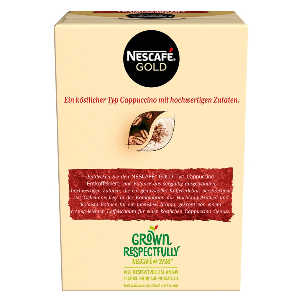 Nestlé® Nescafe Cappuccino Entkoffeiniert Löslicher Kaffee 10 X 12.5g 4er Pack 4 Nestlé® Nescafe Cappuccino Entkoffeiniert Löslicher Kaffee 10 X 12.5g 4er Pack – Bild 2