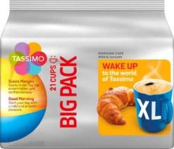 TASSIMO Morning Café XL Big Packs Mix-Paket 3 Sorten 6 Packungen 126 Getränke -Drink World Store 5054bee11927b98686e5cc697e667b98