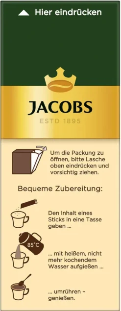 JACOBS Typ Cafe Crema Löslicher Kaffee 12 X 25 Sticks 14 JACOBS Typ Cafe Crema Löslicher Kaffee 12 X 25 Sticks -Drink World Store 5878cd1f126da5fb4bf5f4cba4ffe121