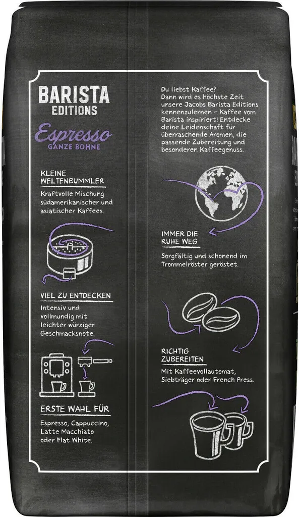 JACOBS Kaffeebohnen Barista Editions Espresso 3 Kg Espressobohnen + 1 Jacobs Barista Becher +1 Dose 5 JACOBS Kaffeebohnen Barista Editions Espresso 3 Kg Espressobohnen + 1 Jacobs Barista Becher +1 Dose – Bild 3