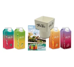 Capital BraTee 4er Tasting Set Eistee Je 750ml + Gratis Getränkehalter + Autogrammkarte BRATEE Ice Tea Wassermelone Zitrone Pfirsich Granatapfel - Mit Capi-Qualitäts-Siegel - Du Weisst Bescheid