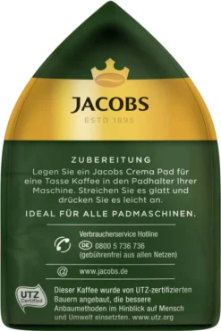 JACOBS Pads Crema Kräftig 5 X 18 Getränke - 90 Kaffeepads Senseo Kompatibel -Drink World Store 60f1f3cd6f1e1bd42ceac1192074d9b9