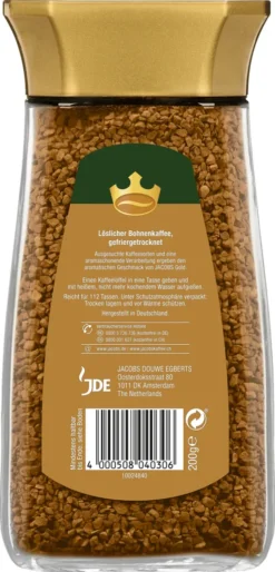 Jacobs Gold | Löslicher Kaffee | 200g-Glas 10 Jacobs Gold | Löslicher Kaffee | 200g-Glas -Drink World Store 614415c51433cab95547e39641bfd39c