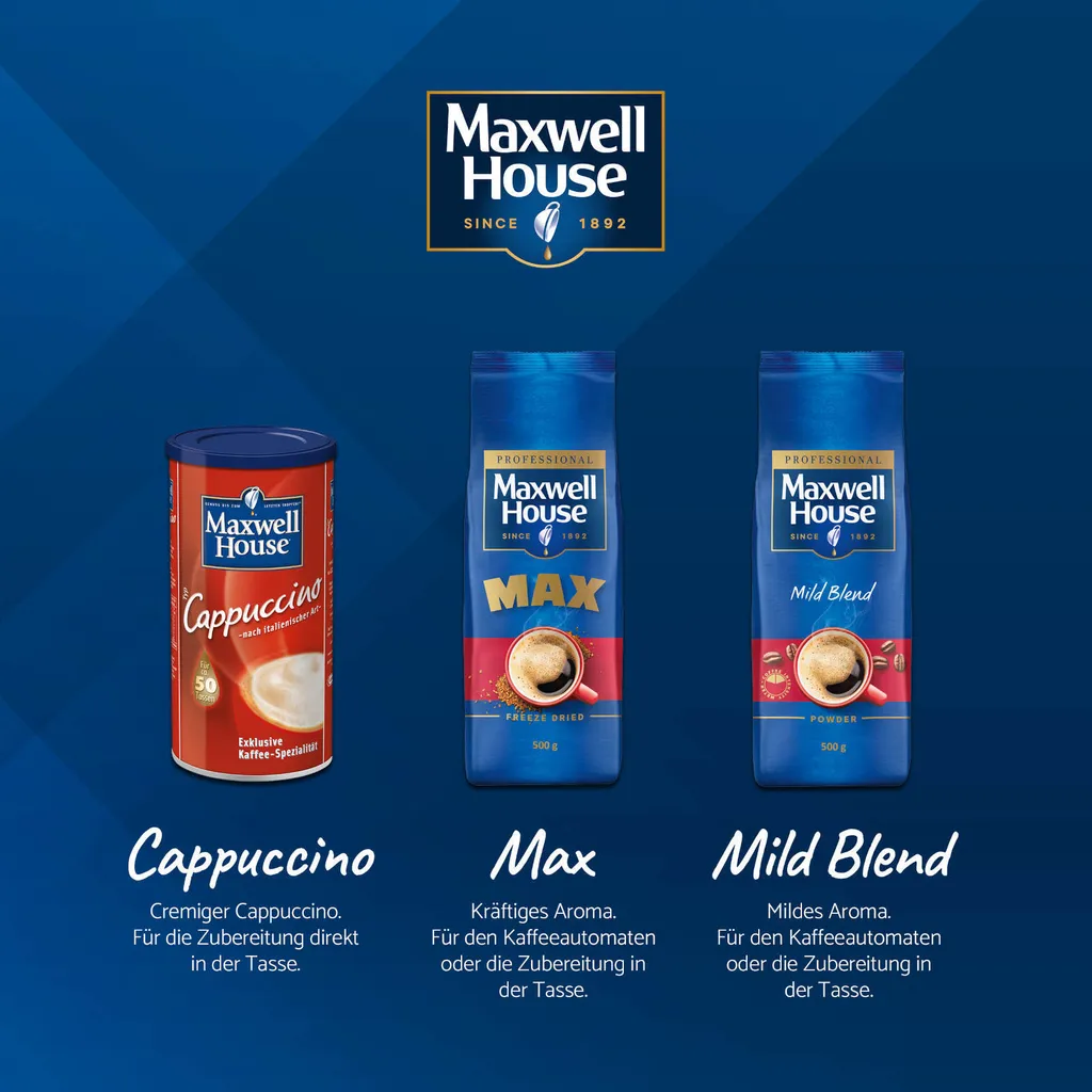 MAXWELL HOUSE Löskaffee Mild Blend Löslicher Kaffee Instantkaffee 8 X 500 G Beutel 10 MAXWELL HOUSE Löskaffee Mild Blend Löslicher Kaffee Instantkaffee 8 X 500 G Beutel – Bild 8