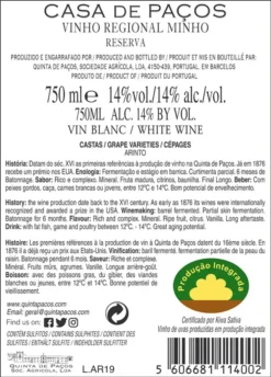 Pack 6 Casa De Paços Arinto Reserva Weißwein 0,75L 8 Pack 6 Casa De Paços Arinto Reserva Weißwein 0,75L -Drink World Store 6b01d543464d32f9763e67eaf52f67f3
