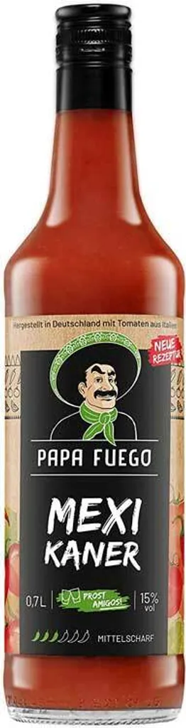 Papa Fuego Mexikaner Mittelscharf Tomatenschnaps Likör 700 Ml 3 Papa Fuego Mexikaner Mittelscharf Tomatenschnaps Likör 700 Ml