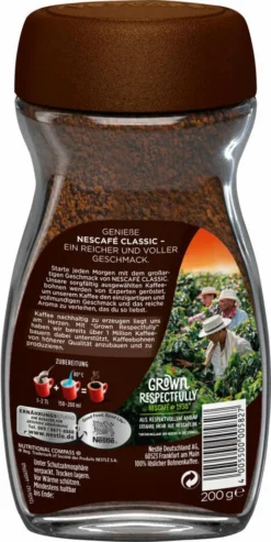 Nescafé® Nescafé Classic | Löslicher Kaffee | 200-g-Glas 15 Nescafé® Nescafé Classic | Löslicher Kaffee | 200-g-Glas -Drink World Store 788e5dd755b49b0ba490c903350104f0