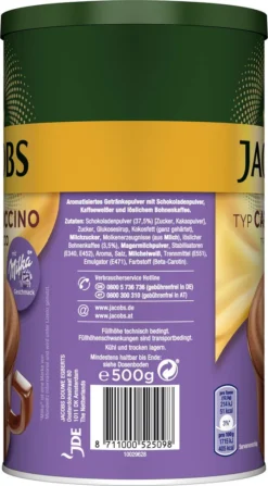 JACOBS Typ Choco Cappuccino 6 X 500 G Dosen Instantkaffee Mit Milka-Geschmack -Drink World Store 7c8857d5b7d0365391e16e93eec426e6