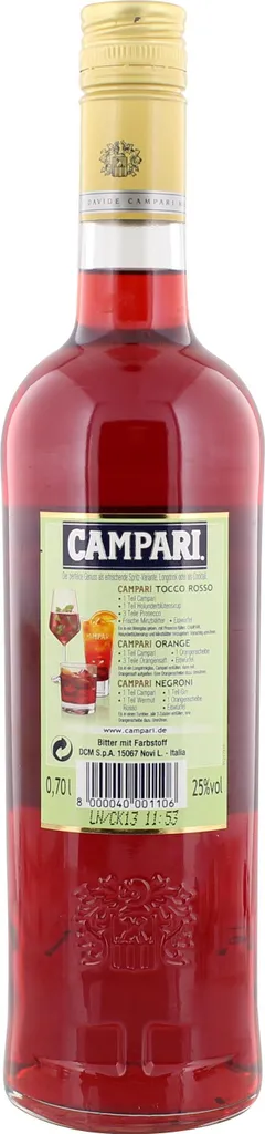 Campari Bitter | 25 % Vol | 0,7 L 6 Campari Bitter | 25 % Vol | 0,7 L – Bild 4