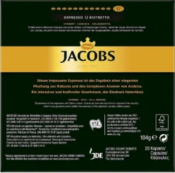 JACOBS Kapseln Espresso Ristretto 200 Nespresso Kompatible Kaffeekapseln 11 JACOBS Kapseln Espresso Ristretto 200 Nespresso Kompatible Kaffeekapseln -Drink World Store 8c3e46d77aab8a6759ba1df61ffbe884