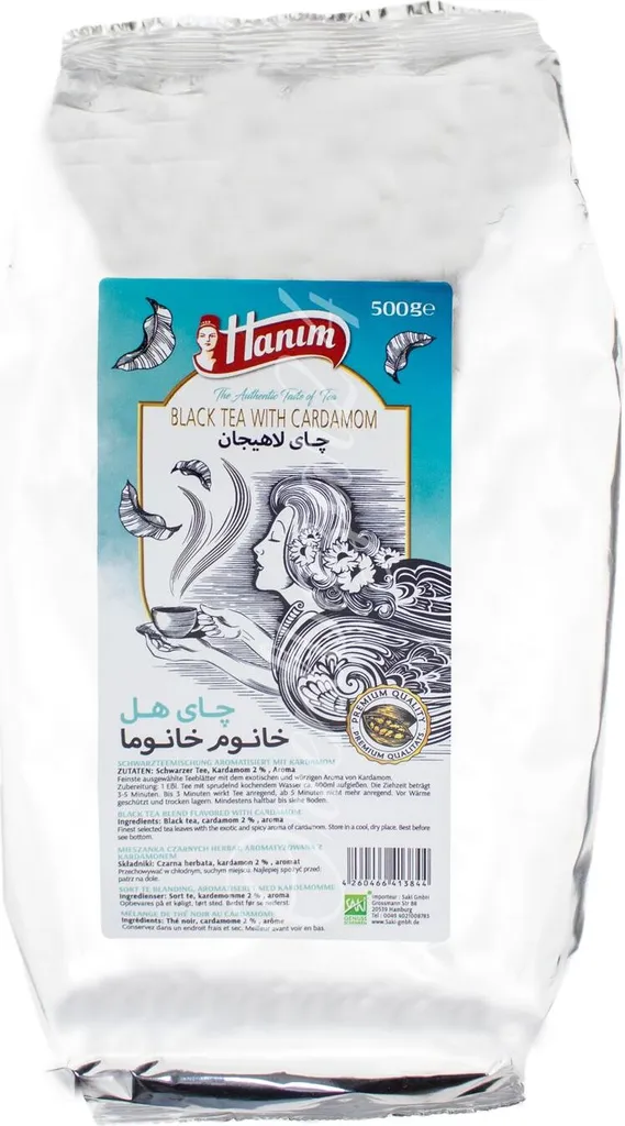 Hanim -Schwarz Tee Mit Kardamom Aus Lahijan 500gr 3 Hanim -Schwarz Tee Mit Kardamom Aus Lahijan 500gr