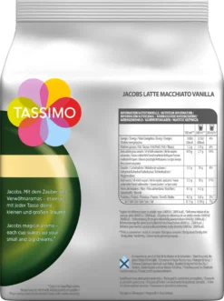 Tassimo Kapseln Jacobs Typ Latte Macchiato Vanilla | 8 Kaffeekapseln 10 Tassimo Kapseln Jacobs Typ Latte Macchiato Vanilla | 8 Kaffeekapseln -Drink World Store 8d325224340800e82853dbe2be91f788