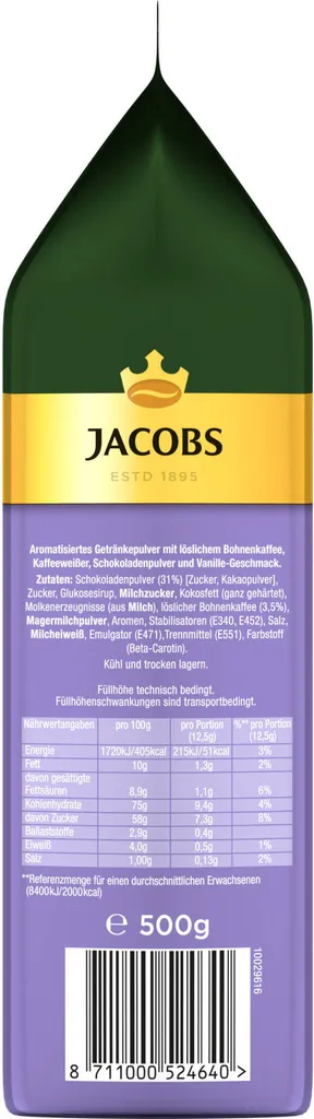 JACOBS Typ Cappuccino Choco Vanille Mit Milka 12 X 500 G Beutel 8 JACOBS Typ Cappuccino Choco Vanille Mit Milka 12 X 500 G Beutel – Bild 6