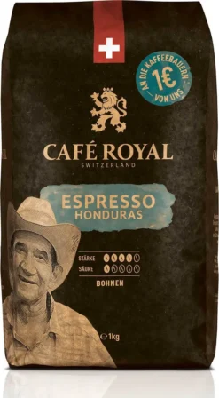 Café Royal Honduras Ganze Bohne Espresso 1kg -Drink World Store 95a0f9956e9e6f92cbb88b72d776071b