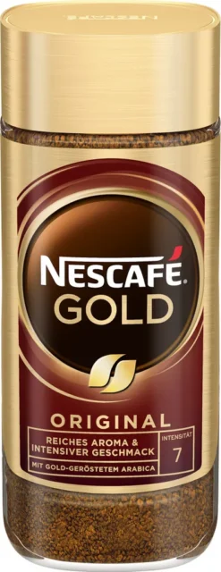 Nestlé® Nescafé Gold Das Original, Löslicher Bohnenkaffee, Kaffee, Gemahlener Röstkaffee, Glas, 100 G -Drink World Store 968b64e61d1f90b540ac2a7279441442
