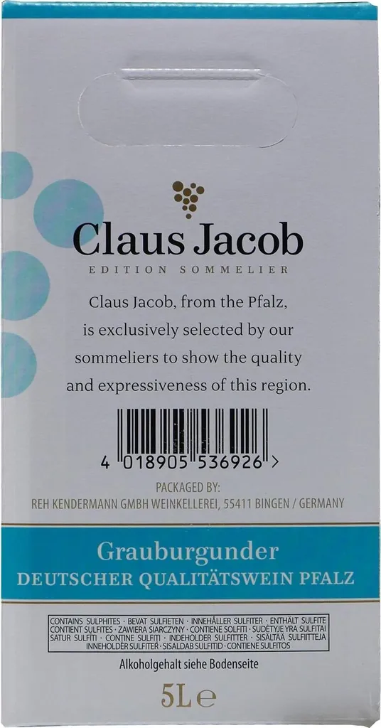 Claus Jacob Grauburgunder Qualitätswein 5L BIB 4 Claus Jacob Grauburgunder Qualitätswein 5L BIB – Bild 2