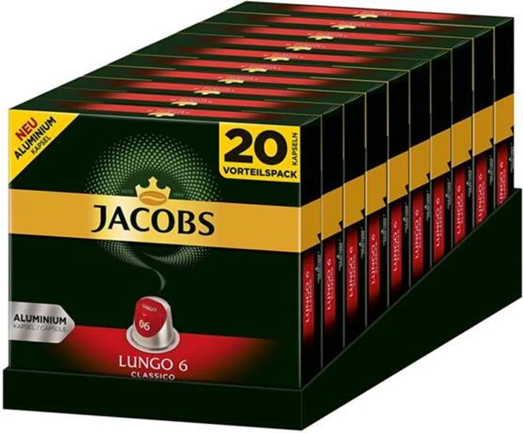 JACOBSLungo 6 Classico 200 Nespresso®* Kompatible Kaffeekapseln 4 JACOBSLungo 6 Classico 200 Nespresso®* Kompatible Kaffeekapseln – Bild 2