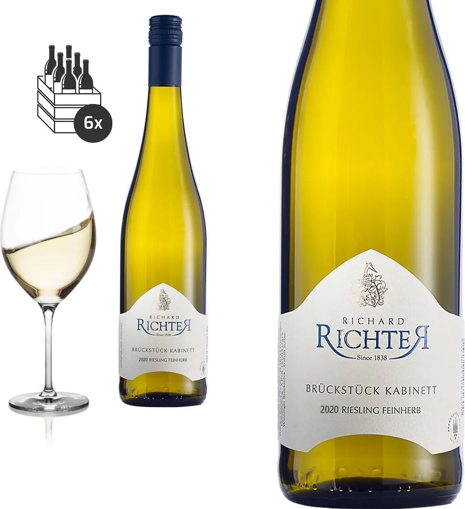 6er Karton 2020 Riesling Brückstück Kabinett Trocken Von Weingut Richter - Weißwein 3 6er Karton 2020 Riesling Brückstück Kabinett Trocken Von Weingut Richter - Weißwein