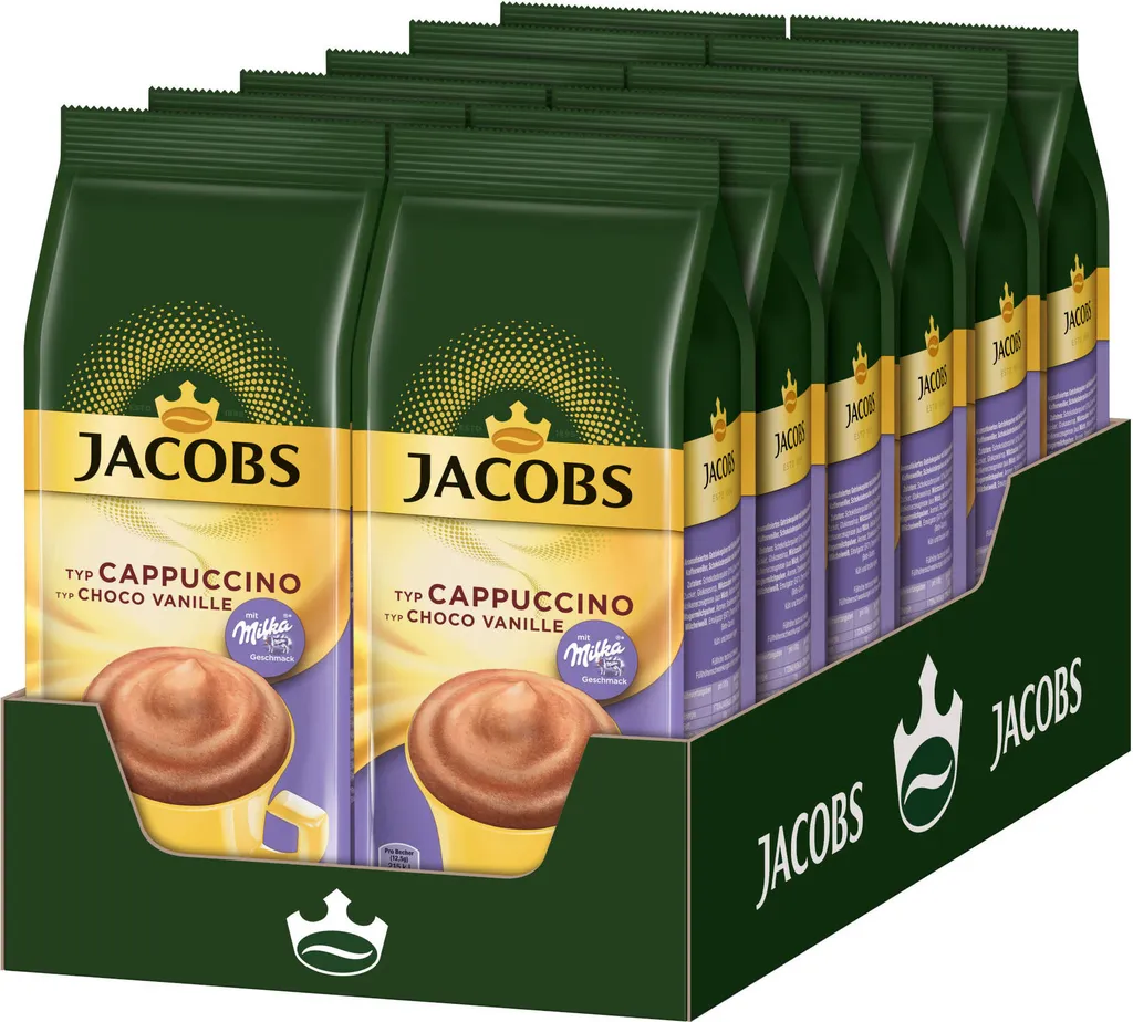 JACOBS Typ Cappuccino Choco Vanille Mit Milka 12 X 500 G Beutel 3 JACOBS Typ Cappuccino Choco Vanille Mit Milka 12 X 500 G Beutel