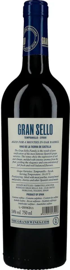 Gran Sello Tempranillo - Syrah – 2019 7 Gran Sello Tempranillo - Syrah – 2019 -Drink World Store a11e73ffa09be8829bdf35ec350b108b