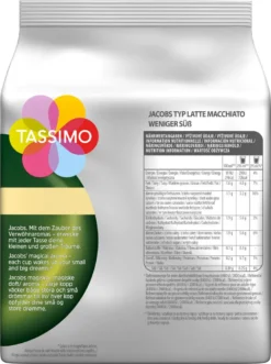 TASSIMO Kapseln Typ Latte Macchiato Weniger Süß Kaffeekapseln 5 X 8 Getränke 10 TASSIMO Kapseln Typ Latte Macchiato Weniger Süß Kaffeekapseln 5 X 8 Getränke -Drink World Store a3aa9c07f4f2255bfbf0d38cc7f01de1
