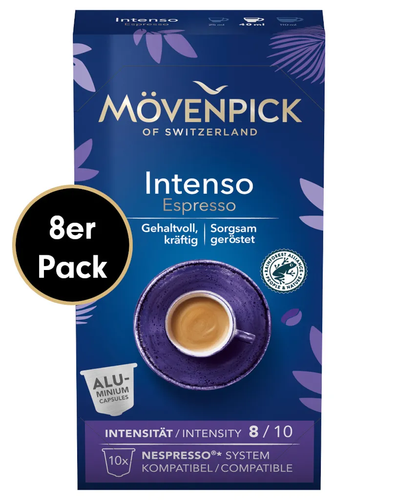Kaffeekapseln INTENSO ESPRESSO In Alukapseln Von Mövenpick, 8x10 Stück 3 Kaffeekapseln INTENSO ESPRESSO In Alukapseln Von Mövenpick, 8x10 Stück