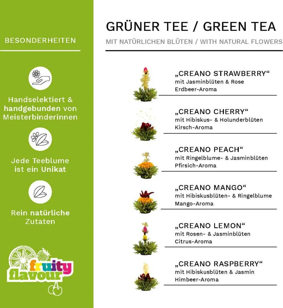 6er ErblühTee In Herz-Holzschachtel „Grüner Tee“ 5 6er ErblühTee In Herz-Holzschachtel „Grüner Tee“ – Bild 3