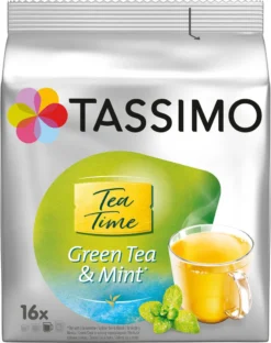 TASSIMO Kapseln Tea Time Grüner Tee Minze T Discs Teekapseln 16 Getränke Teekapseln