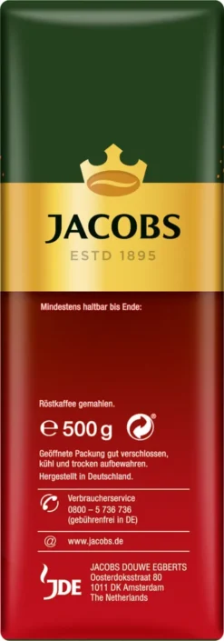 Jacobs Filterkaffee Meister Röstung | Gemahlen | 500g -Drink World Store b1cf02c679eba592bbcc6f0c67d3ee2f