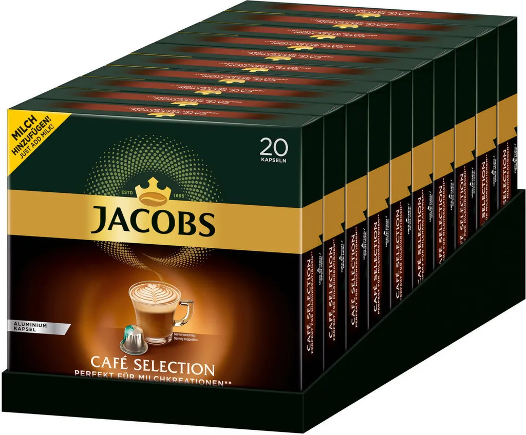 JACOBS Kapseln Café Selection 10 X 20 Nespresso®* Kompatible Kaffeekapseln 3 JACOBS Kapseln Café Selection 10 X 20 Nespresso®* Kompatible Kaffeekapseln