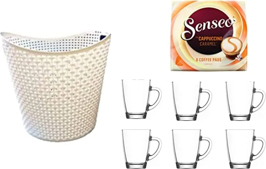 Senseo Cappuccino Caramel Für Geeignet Senseo Und Weitere Kaffeemaschinen Aktion+ 6 Kaffeebecher Mit Henkel Plus Wäschekorbaktion Rattan-Design 27 Liter 3 Senseo Cappuccino Caramel Für Geeignet Senseo Und Weitere Kaffeemaschinen Aktion+ 6 Kaffeebecher Mit Henkel Plus Wäschekorbaktion Rattan-Design 27 Liter