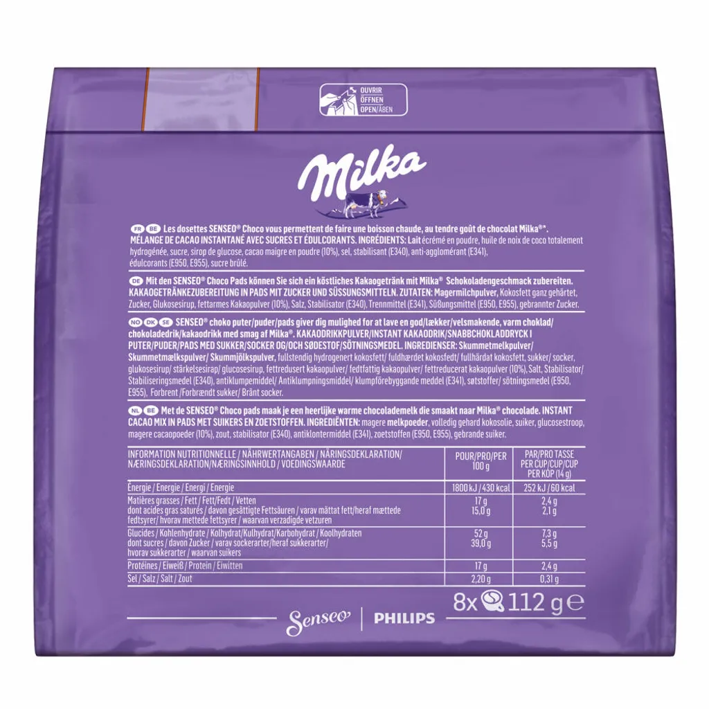 Senseo Milka Choco Pads, Schokoladengetränk, Kakaogetränk, Kaffeepads, 8 Pads Für 8 Portionen, 112 G 6 Senseo Milka Choco Pads, Schokoladengetränk, Kakaogetränk, Kaffeepads, 8 Pads Für 8 Portionen, 112 G – Bild 4