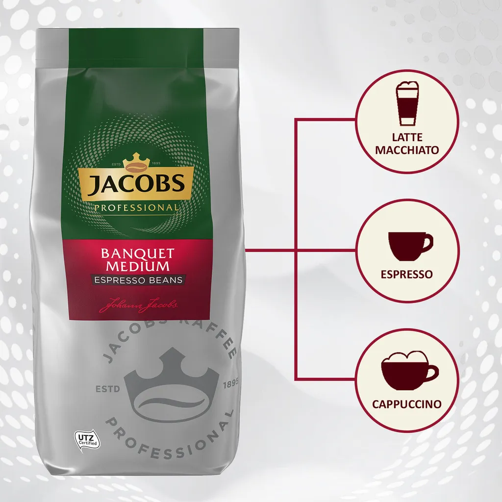 JACOBS Professional Kaffeebohnen Banquet Medium Espresso Bohnen 2 X 1 Kg 7 JACOBS Professional Kaffeebohnen Banquet Medium Espresso Bohnen 2 X 1 Kg – Bild 5