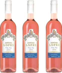 Antonio Lopes Rose Vinho Verde Aromatisches Bukett 750ml 3er Pack