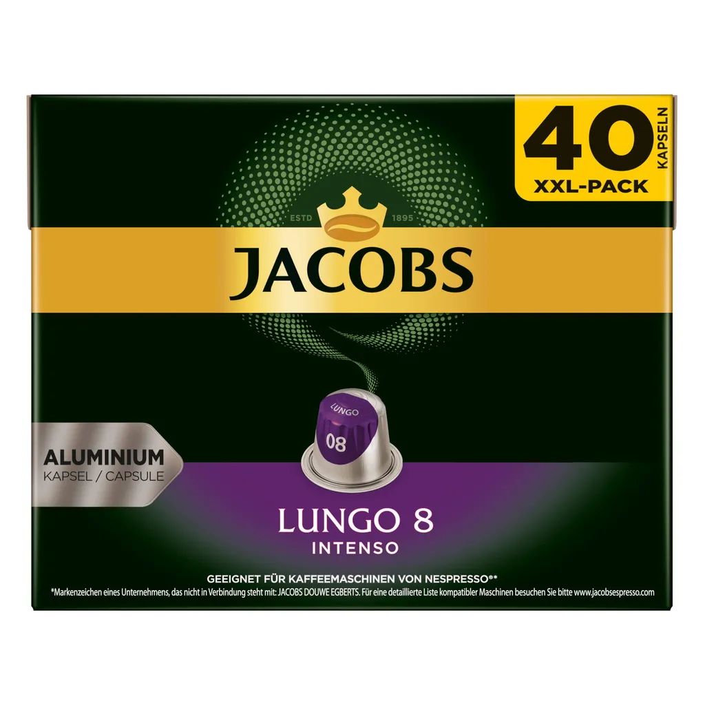 JACOBS Kapseln Lungo Intenso 5 X 40 Nespresso®* Kompatible Kaffeekapseln 3 JACOBS Kapseln Lungo Intenso 5 X 40 Nespresso®* Kompatible Kaffeekapseln