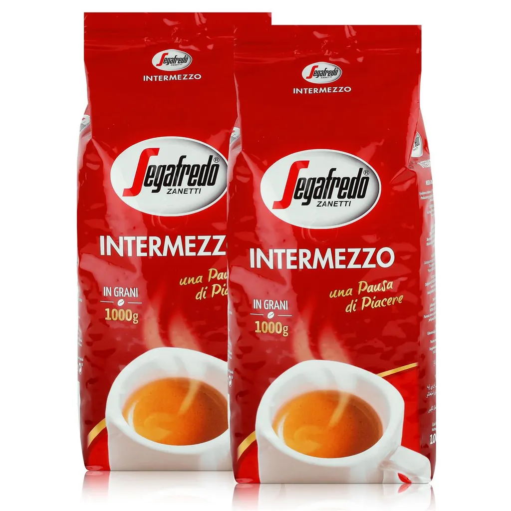 Segafredo Intermezzo Espresso Kaffee-Bohnen 1kg - Stark & Würzig (2er Pack)