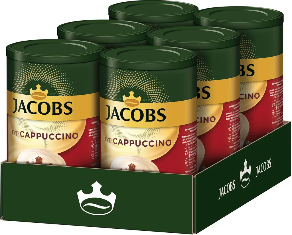 JACOBS Typ Cappuccino 6 X 400 G Dosen Feine Cremigkeit - Viel Schaum 4 JACOBS Typ Cappuccino 6 X 400 G Dosen Feine Cremigkeit - Viel Schaum – Bild 2